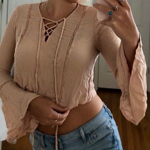 light pink crop top